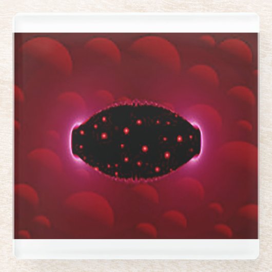 背景球を有するエイリアンエネルギー源 ガラスコースター (正面)
