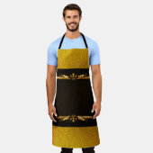 背景画像金ゴールドフレームフローラ エプロン (着用した状態)