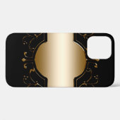 背景画像金ゴールドフレーム黒 Case-Mate iPhoneケース (裏面 (横))