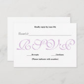 背景紫- RSVP披露宴応答カード 出欠カード (正面/裏面)