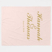 背景結婚写真背景シャルボード赤面 フリースブランケット (正面(横))