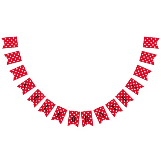 背景色と白の水玉模様を選択 バンティングフラッグ (全)