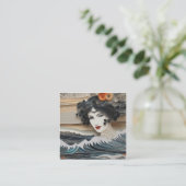 背景色のスタイル波は非常に速い スクエア名刺 (スタンド正面)