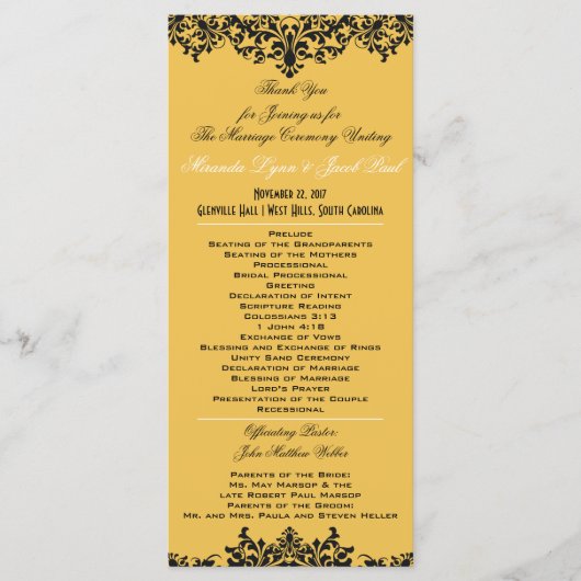 背景色の変更結婚式 プログラム (正面)