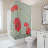 背景色を変更する赤いポピー シャワーカーテン (インサイチュ)