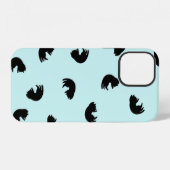 背景色を変更できるかわいい猫のデザイン iPhoneケース (裏面横)