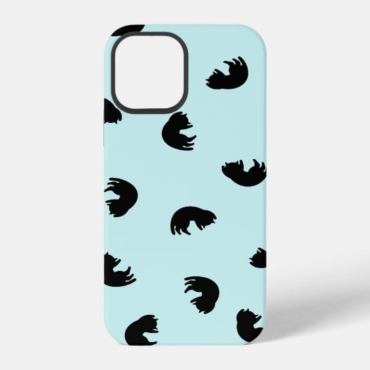 背景色を変更できるかわいい猫のデザイン iPhoneケース (裏面)