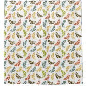 背景色を選択 – 落ち葉パターン シャワーカーテン (正面)