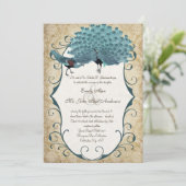 背景色を選択 – Damask Peacock 招待状 (スタンド正面)