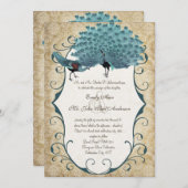 背景色を選択 – Damask Peacock 招待状 (正面/裏面)