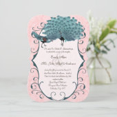 背景色を選択 – Damask Peacock 招待状 (スタンド正面)