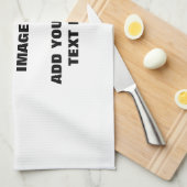 背景色、イメージ、独自の文字 キッチンタオル (四つ折り)
