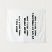 背景色、イメージ、独自の文字 タペストリー (正面(横))