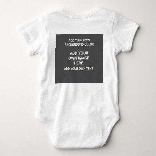 背景色、イメージ、独自の文字 ベビーボディスーツ (裏面)