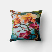 背景鮮やかに対する紫のカラフル蘭 クッション (裏面)