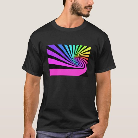 背景(カラフル付き) ストライプ Tシャツ (正面)