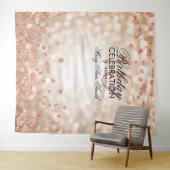 背景 スイート16 ローズゴールド ライト コンフェッティ タペストリー (インサイチュ(横))