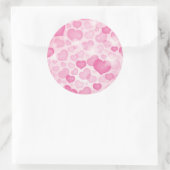 背景(ハート) ラウンドシール (バッグ)
