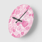 背景(ハート) ラウンド壁時計 (傾斜)