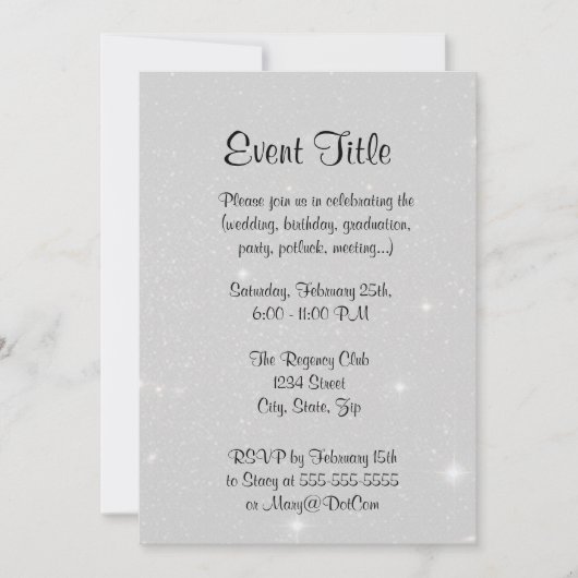 背景 - 夜空と星 招待状 (正面)