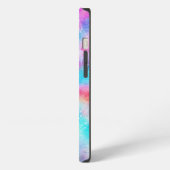 背景-滴る-流動的-カラフル iPhoneケース (左側面)