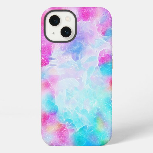 背景-滴る-流動的-カラフル iPhoneケース (裏面)