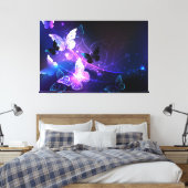 背景（蝶の夜） キャンバスプリント (インサイチュ (寝室))
