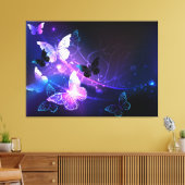 背景（蝶の夜） キャンバスプリント (インサイチュ (リビング))