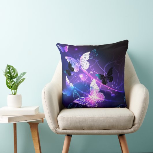 背景(蝶の夜) クッション (椅子)