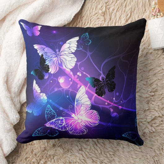 背景（蝶の夜） クッション (ブランケット)