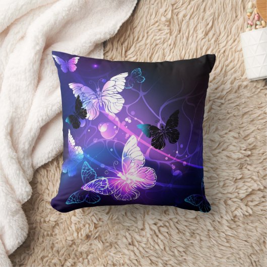背景（蝶の夜） クッション (ブランケット)