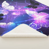 背景（蝶の夜） シェルパブランケット (3/4)