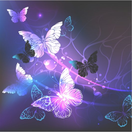 背景（蝶の夜） シール (正面)