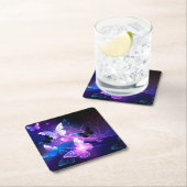 背景（蝶の夜） スクエアペーパーコースター (インサイチュ)