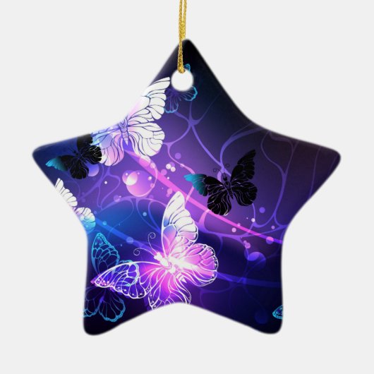 背景（蝶の夜） セラミックオーナメント (正面)