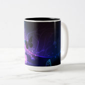 背景（蝶の夜） ツートーンマグカップ (正面右)