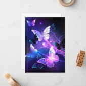 背景(蝶の夜) ノートカード (正面/裏面インサイチュ)