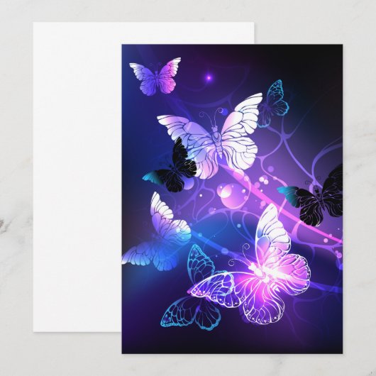 背景（蝶の夜） ノートカード (正面/裏面)