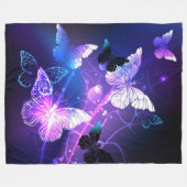 背景(蝶の夜) フリースブランケット (正面(横))