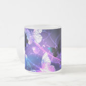 背景(蝶の夜) フロストグラスマグカップ (正面左)