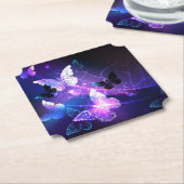背景（蝶の夜） ペーパーコースター (アングル)