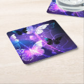 背景（蝶の夜） ペーパーコースター (アングル)