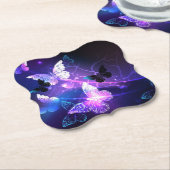 背景（蝶の夜） ペーパーコースター (アングル)