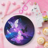 背景（蝶の夜） ペーパープレート (パーティー)