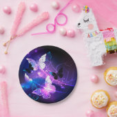 背景（蝶の夜） ペーパープレート (パーティー)