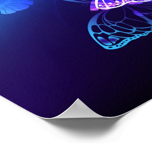 背景（蝶の夜） ポスター (角)