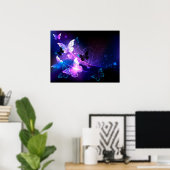 背景（蝶の夜） ポスター (ホームオフィス)