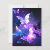 背景（蝶の夜） マグネット招待状 (正面)