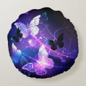 背景（蝶の夜） ラウンドクッション (裏面)