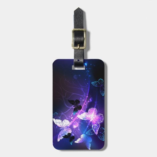 背景(蝶の夜) ラゲッジタグ (正面縦)